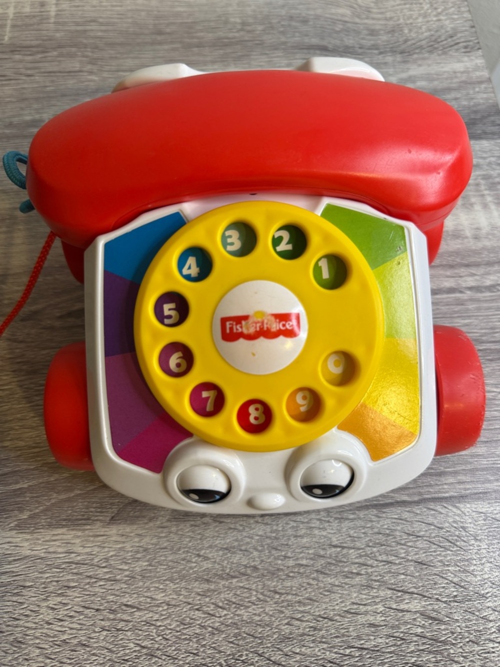 Fisher-Price Red & Yellow Pull-Along Rotary Phone Toy